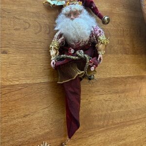 Mark Roberts Festive Red and Gold Holiday Santa Ornament